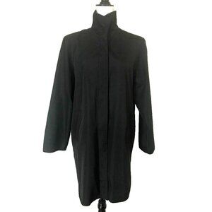 Vintage FENDI Womens Button Up Coat Size Large Black Lined Jacket Made in Italy